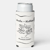 Modern & grillig Hand getrokken bruiloft Seltzer Blikjeskoeler (Seltzer Voorkant)