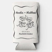 Modern & grillig Hand getrokken bruiloft Seltzer Blikjeskoeler (Achterkant)