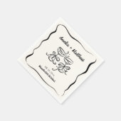 Modern & grillig Hand getrokken bruiloft Servet (Hoek)