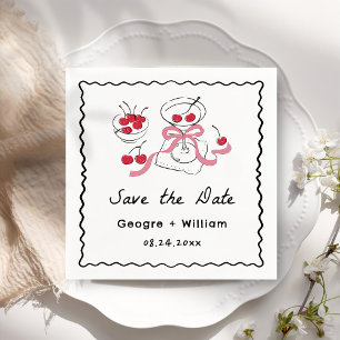 Modern & grillig Hand getrokken bruiloft Servet