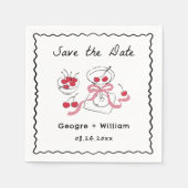 Modern & grillig Hand getrokken bruiloft Servet (Voorkant)