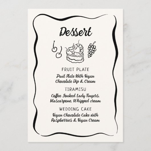 Modern & grillig Hand getrokken Dessert & Drinken Menu (Voorkant)