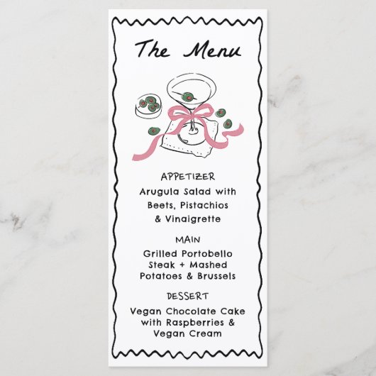 Modern & grillig handgetekend diner & Drinken Menu (Voorkant)