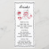 Modern & grillig handgetekend diner & Drinken Menu (Achterkant)