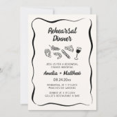 Modern & grillig handgetekende repetitie diner kaart (Voorkant)