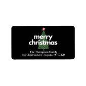 Modern grillig kerstretour adreslabel etiket (Voorkant)