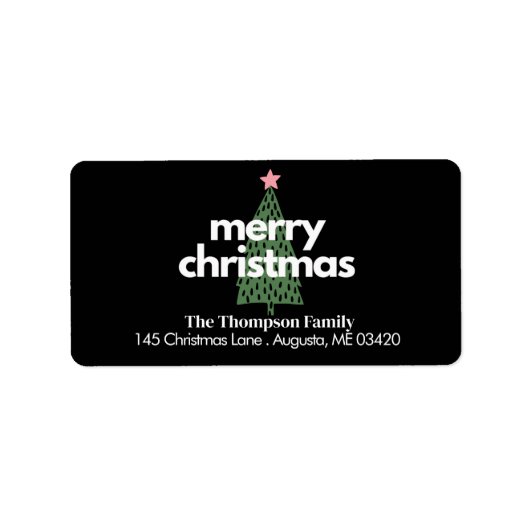 Modern grillig kerstretour adreslabel etiket (Voorkant)