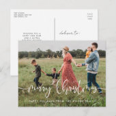Modern grillig lettertype Vrolijke Kerstmis famili Briefkaart (Voorkant / Achterkant)