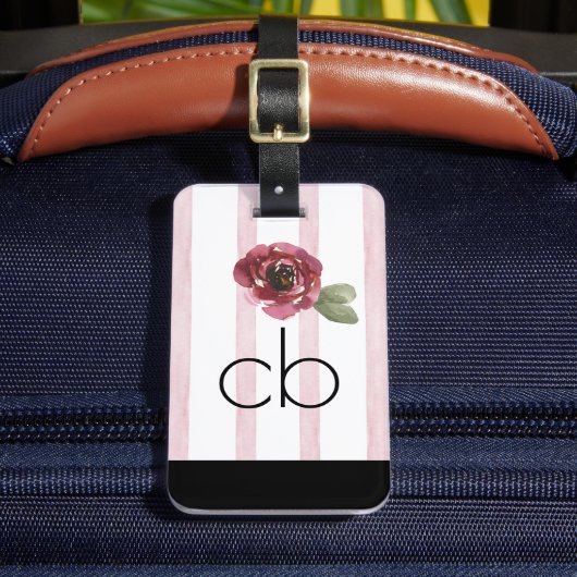 Modern grillig monogram Bagagelabel (Voorkant Insitu 2)