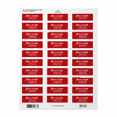 Modern grillig rood kerstretouradres etiket (Full Sheet)