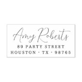 Modern grillig script naam retouradres rubberstempel (Afrduk)