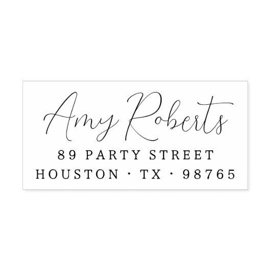 Modern grillig script naam retouradres rubberstempel (Afrduk)