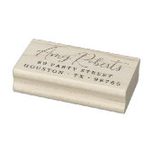 Modern grillig script naam retouradres rubberstempel (Stempel)