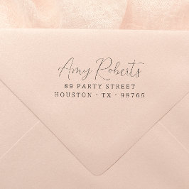 Modern grillig script naam retouradres rubberstempel