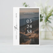 Modern grillig script Romantische foto budget brui Save The Date (Staand voorkant)
