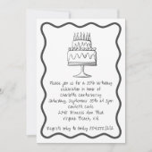 Modern grillig verjaardagstaart doedelfeest kaart (Voorkant)