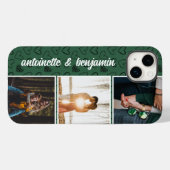 Modern groen 3 fotokoppel collage Case-Mate iPhone case (Achterkant (horizontaal))