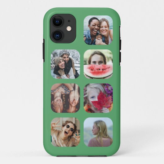 modern groen 7 Photo Collage Sjabloon Case-Mate iPhone Case (Achterkant)