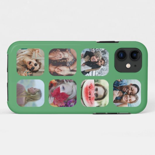 modern groen 7 Photo Collage Sjabloon Case-Mate iPhone Case (Achterkant (horizontaal))