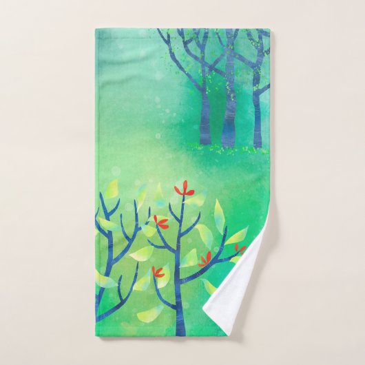 Modern groen Abstract landschap Bad Handdoek (Handdoek)