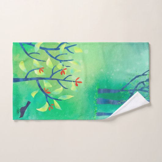 Modern groen Abstract landschap Bad Handdoek (Handdoek)
