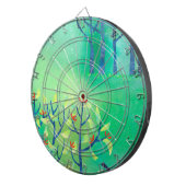 Modern groen Abstract landschap Dartbord (Voorkant Rechts)