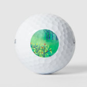 Modern groen Abstract landschap Golfballen (Voorkant)