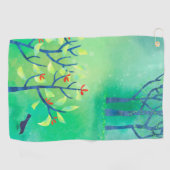 Modern groen Abstract landschap Golfhanddoek (Horizontaal)