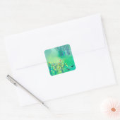 Modern groen Abstract landschap Vierkante Sticker (Envelop)