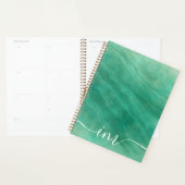 Modern groen Abstract marmer met Initialen - Planner (Display)