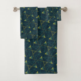 Modern groen Abstract patroon, aangepast decoratie Bad Handdoek