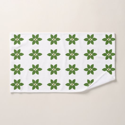 Modern groen baaiblad patroon op wit bad handdoek (Handdoek)