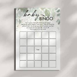 Modern groen Baby shower Baby Bingo Kaart