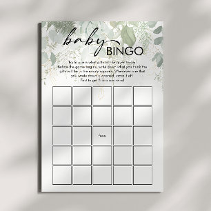 Modern groen Baby shower Baby Bingo Kaart