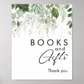 Modern groen Baby shower boeken en geschenken Poster (Voorkant)