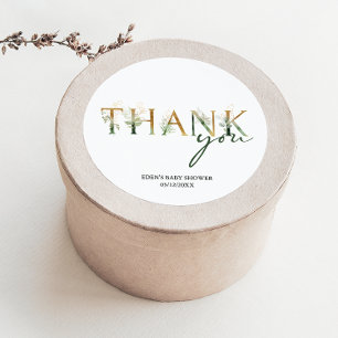 Modern groen Baby shower dank je wel Ronde Sticker