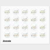Modern groen Baby shower Favor Ronde Sticker (Vel)