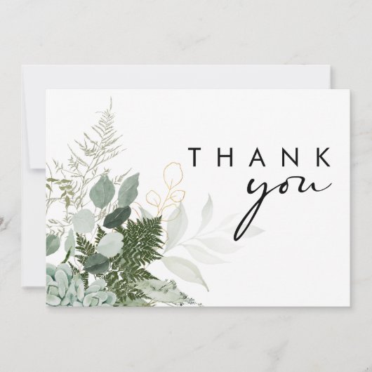 Modern groen Baby shower flat dank u kaart (Voorkant)