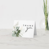 Modern groen Baby shower gevouwen dank u kaart (Voorkant)