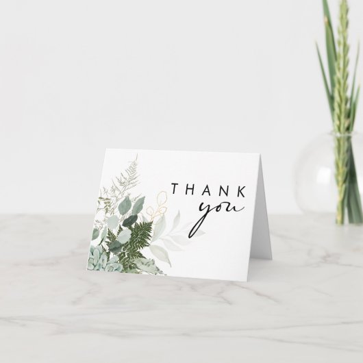 Modern groen Baby shower gevouwen dank u kaart (Voorkant)