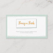 Modern groen Baby shower Neem een boek mee Informatiekaartje (Voorkant)