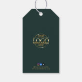 Modern groen bedrijfslogo kleding prijs hangtag cadeaulabel (Achterkant)