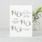 Modern groen & bessen Ho Ho Ho Ho Kerstfeest Kaart (Staand voorkant)