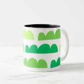 Modern groen bewolkt ontwerp tweekleurige koffiemok (Voorkant rechts)