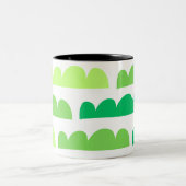 Modern groen bewolkt ontwerp tweekleurige koffiemok (Center)