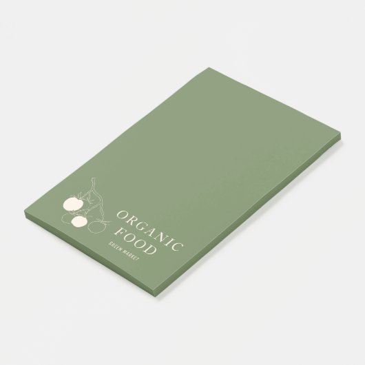 Modern groen biologisch voedsel post-it® notes (Schuin)
