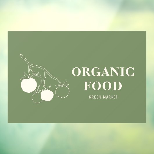 Modern groen biologisch voedsel raamsticker (Vel 3)