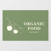 Modern groen biologisch voedsel raamsticker (Vel)