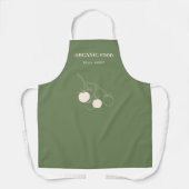 Modern groen biologisch voedsel schort (Voorkant)