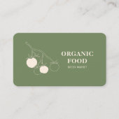Modern groen biologisch voedsel visitekaartje (Voorkant)